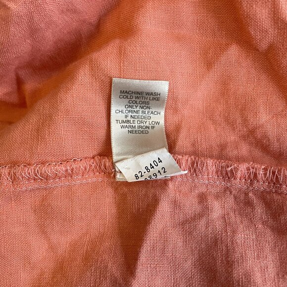 J.Jill Womens Peach Short Sleeve Scoop Neck Midi Dress with Lining Size 12 - Picture 8 of 8